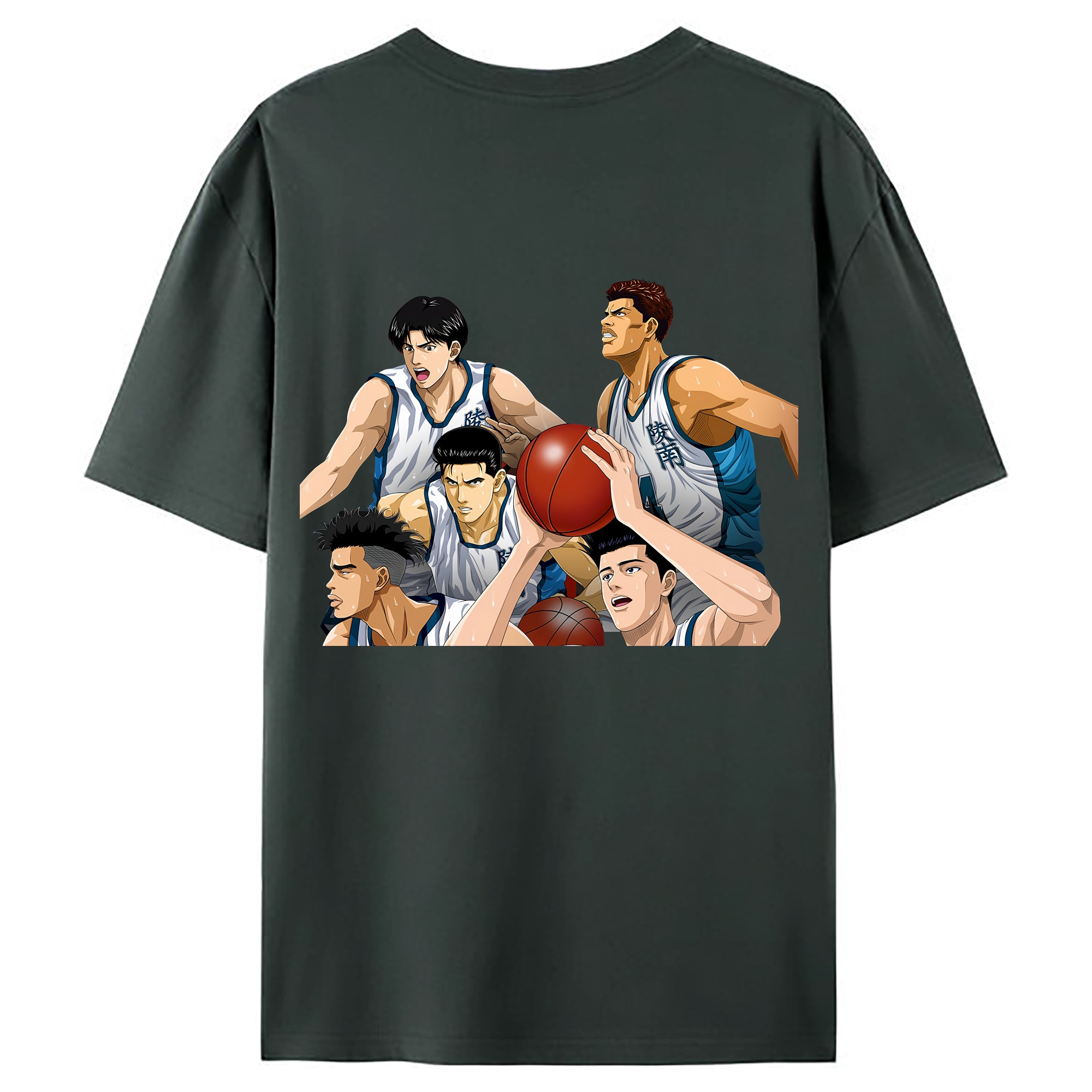 （画像用） SLAM DUNK／スラムダンク 綿100％ メンズ半袖Tシャツ（バックプリント） 通気性